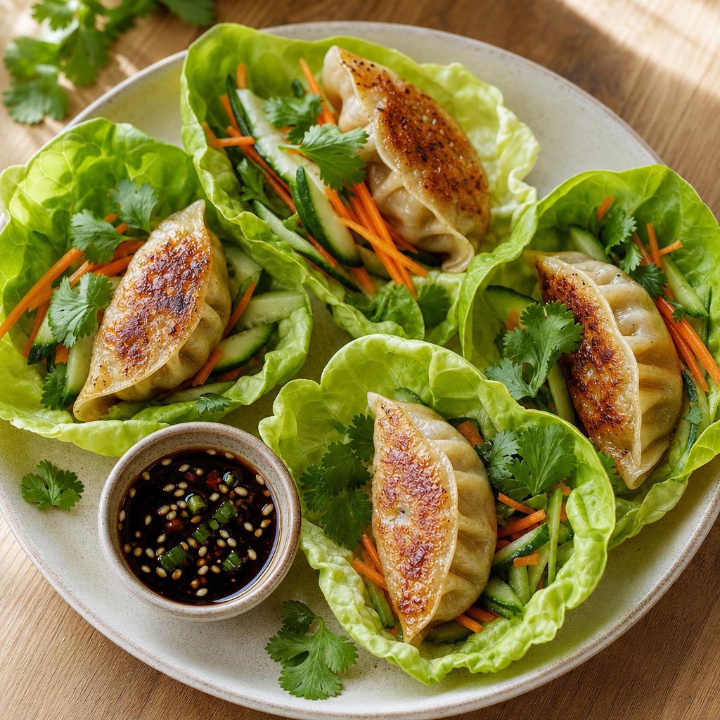 App catalogue illustration of Pork gyoza lettuce cups