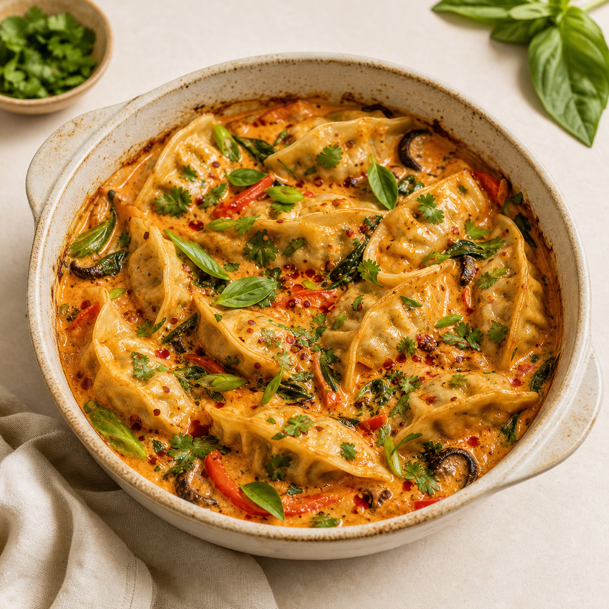Illustration of Trader Joe’s Thai Curry Dumpling Bake